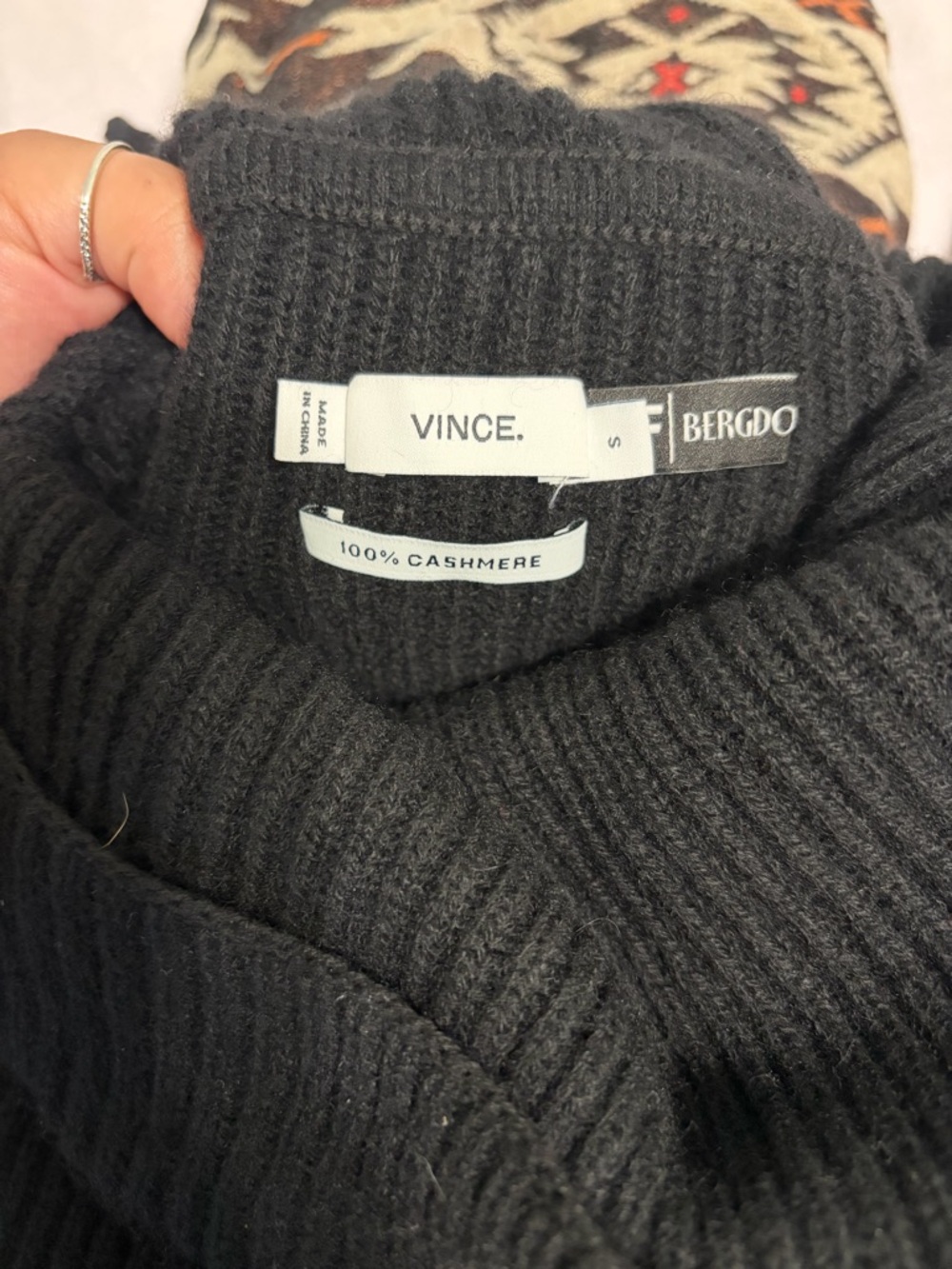 Vince Black Cashmere Turtleneck Sweater